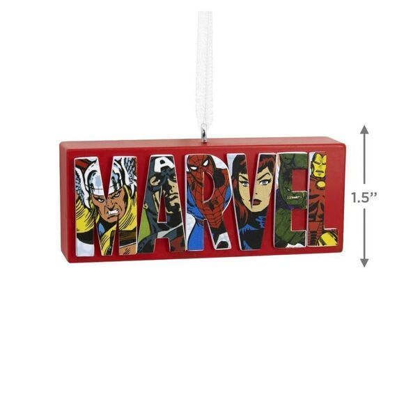 Hallmark Marvel Comics Heroes and Villains Logo Ornament NWT - Picture 5 of 8